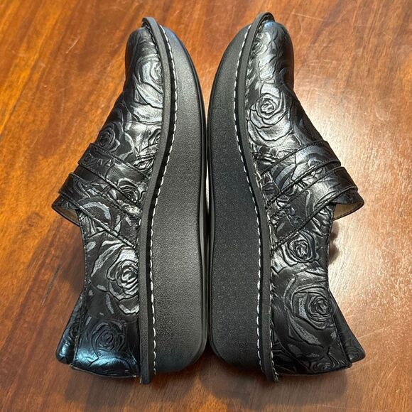 Alegria by PG Lite Leather Black Floral Clinic Mules Clogs Women’s US 8 / 8.5 EU - Picture 5 of 8